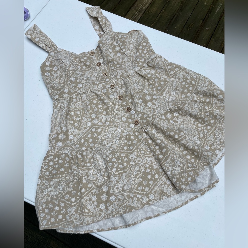 Women’s brown paisley bandana print romper